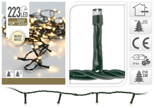 Kerstverlichting - 2.1 meter - Warm wit - Buiten - 223 lampjes - 2 stuks