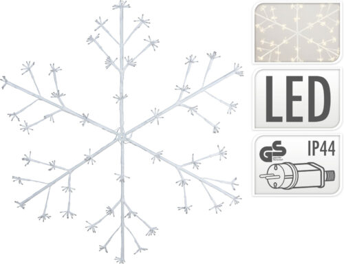 Kerstdecoratie LED Sneeuwvlok met 384 warm witte LED's IP44 120 cm