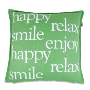 In The Mood Kussen Happy Print 50 x 50 cm - Div Kleuren - Groen