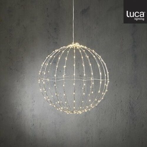 Kerstverlichting Bal met 320 LED Lampjes – Ø50 cm – Lichtgrijs