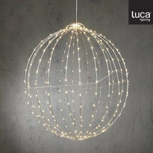 Kerstverlichting Bal met 400 LED Lampjes - Ø60 cm - Lichtgrijs