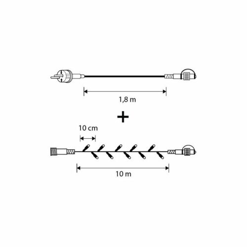 Luca Start Snoer 1,8 meter Luca Connect XP & 10 meter met 100 lampjes -Kerstverlichting -  Warm wit - Afbeelding 2