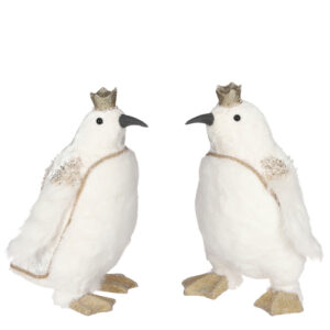 House of Seasons - Twee pinguins - 23 x 18 x 31 cm - Wit