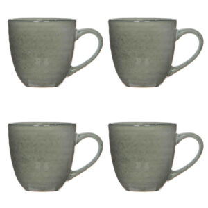 Mica Decorations - Tabo Mok grijs - h9xd9cm - 4 stuks