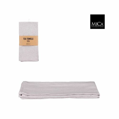 Mica Decorations Villia Theedoek 70 x 50 cm - Licht grijs - 2 stuks