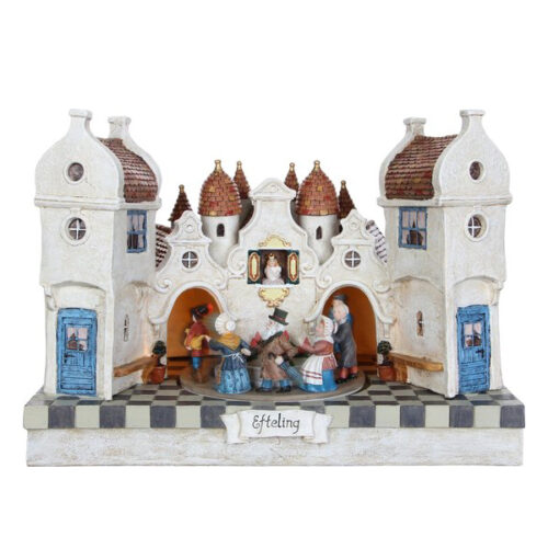 LuVille Efteling Miniatuur Verlichte Straat Zwaan Kleef Aan - L31 x B19 x H22 cm