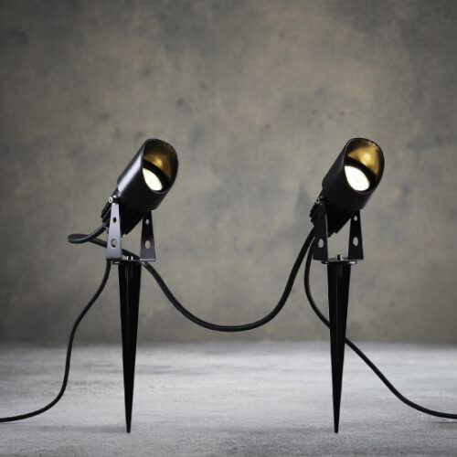 Luca Lighting - Connect 24 Tuinspot - Zwart Warm Wit 2 pcs led - l5 x b5 x h26cm