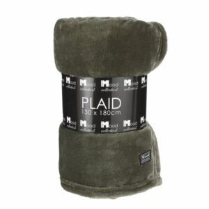 In The Mood Collection Famke Fleece Plaid – L180 x B130 cm – Donkergroen