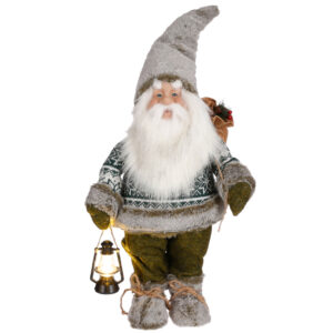 Kerstman Met Lichtgevende Lantaarn - 62 cm