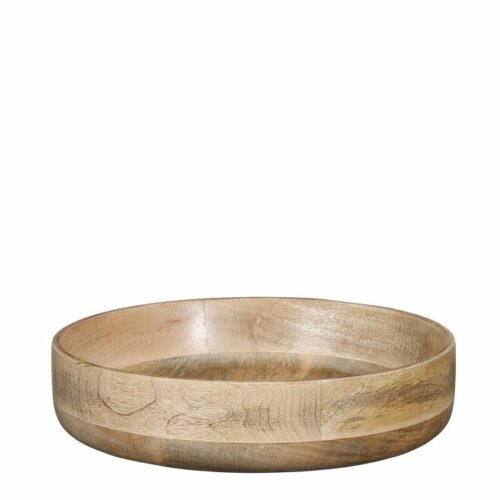 Mica Decorations Tomar Schaal - H6 x Ø26 cm - Mangohout - Lichtbruin