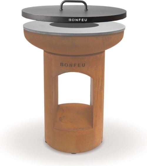 BonFeu BonBiza Deksel Ø80 cm - L 80 x B 80 x H 9 cm - Staal - Zwart - Afbeelding 2