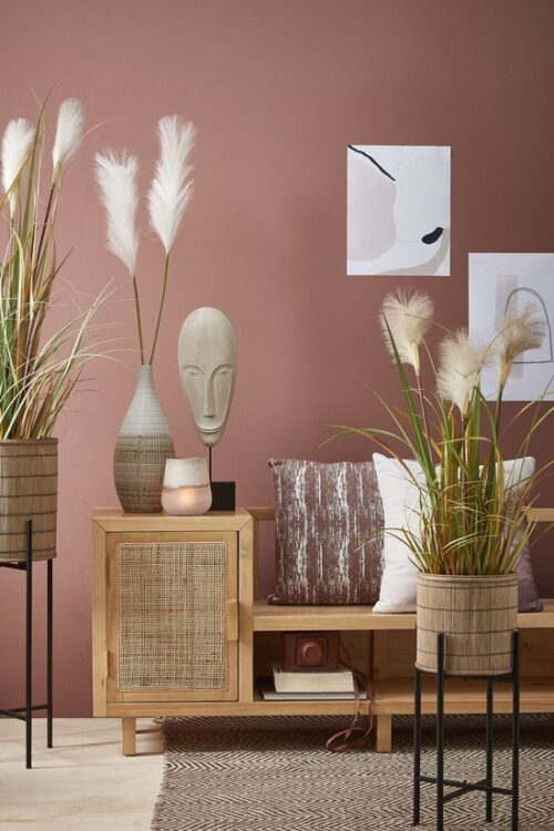 Mica Decorations Pluimgras Foxtail Kunstplant - H81 x Ø45 cm - Wit - Afbeelding 6