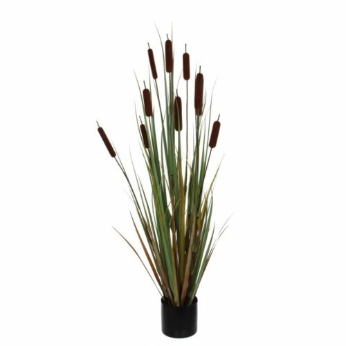 Mica Decorations Lisdodde Kunstplant - H120 x Ø15 cm - Bruin