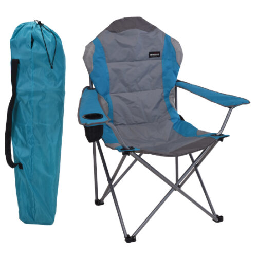Redcliffs Vouwstoel - Deluxe met Bekerhouder - Blauw/Grijs