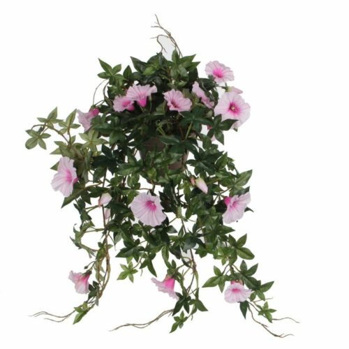 Mica Decorations Petunia Kunst Hangplant in Bloempot Stan - L25 x B45 x H50 cm - Roze