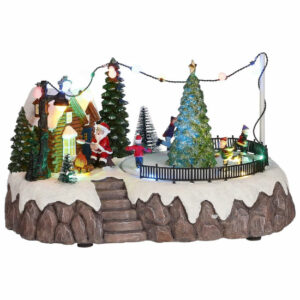 LuVille Schaatsen rondom Boom - 28,5 x 19 x 15,5 cm