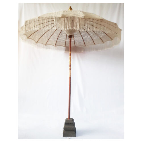 Parasol Bali Macrame Beige Met Franjes Ø185 cm