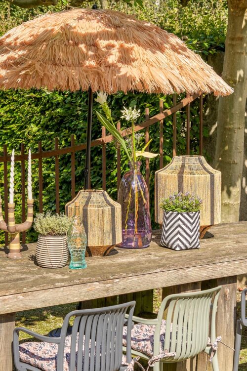 In The Mood Collection Osborn Parasol - H238 x Ø200 cm - Lichtbruin - Afbeelding 6