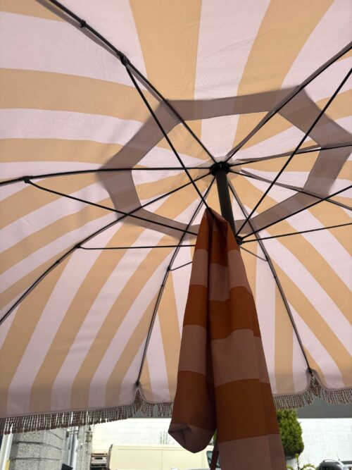 In The Mood Collection Osborn Parasol - H238 x Ø220 cm - Oranje-Wit - Afbeelding 9