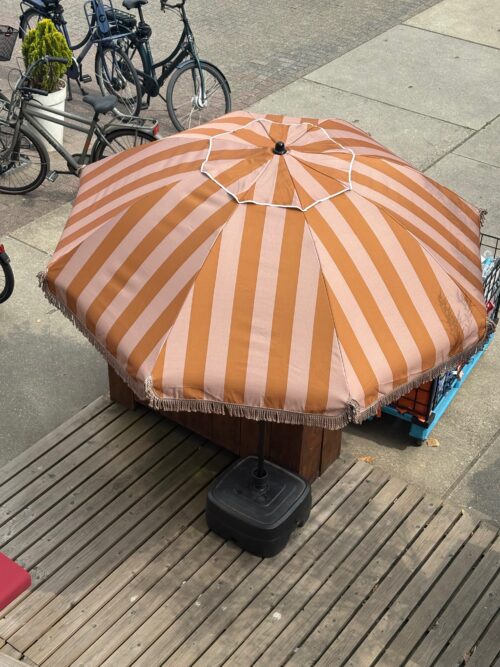 In The Mood Collection Osborn Parasol - H238 x Ø220 cm - Oranje-Wit - Afbeelding 10