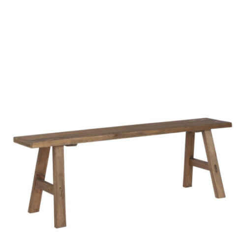 Mica Decorations Bold Houten Bankje - 108 x 29.5 x 36.5 cm - Gerecycled Hout - Bruin