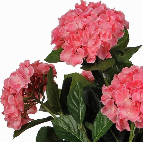 Mica Decorations Hortensia Kunstplant in Bloempot Stan - H45 x Ø45 cm - Roze - Afbeelding 3