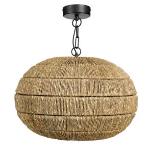 Mica Decorations Hanglamp Bono - 48x48x35 cm - Jute - Bruin