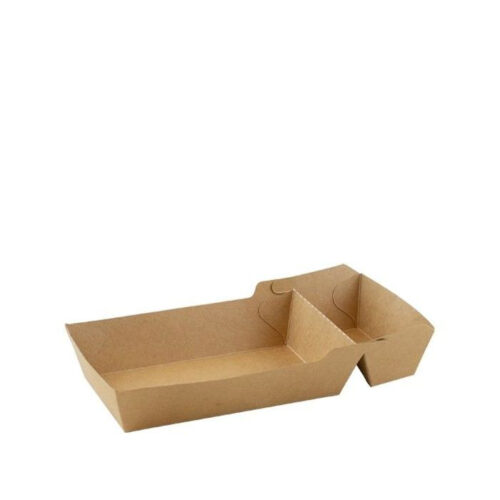 400 stuks - FSC® Kraft snackbakje A9+/A22 120x70x35mm zonder coating