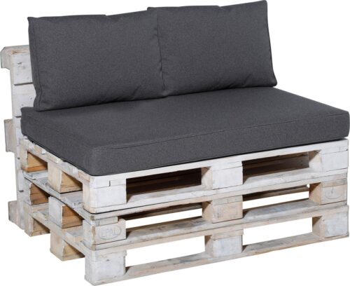 Madison Manchester Palletkussen Set 120 x 80 / 60 x 40 cm - Grey - Afbeelding 2