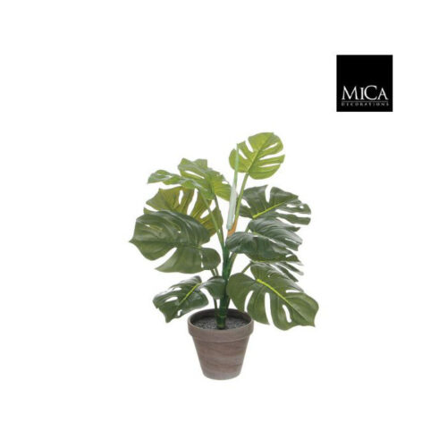 Mica Decorations Monstera Kunstplant in Bloempot Stan - H48 x Ø39 cm - Groen