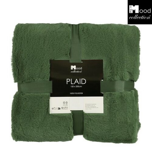 In The Mood Collection Bronte Fleece Deken – L200 x B150 cm – Donkergroen