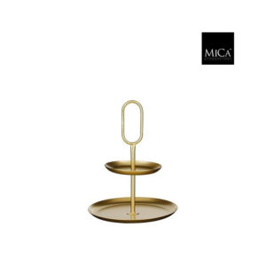 Mica Decorations Rama Etagere 2 Laags - L28 x B28 x H36 cm - Metaal - Goud