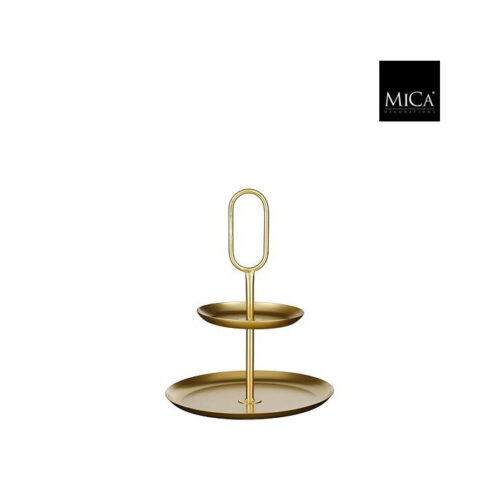 Mica Decorations Rama Etagere 2 Laags - L28 x B28 x H36 cm - Metaal - Goud