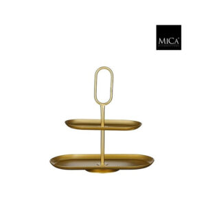 Mica Decorations Rama Etagere 2 Laags - L38 x B17 x H37 cm - Metaal - Goud
