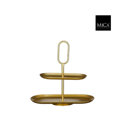 Mica Decorations Rama Etagere 2 Laags - L38 x B17 x H37 cm - Metaal - Goud