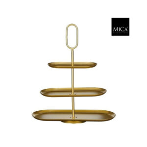 Mica Decorations Rama Etagere 3 Laags - L48 x B20 x H55 cm - Metaal - Goud