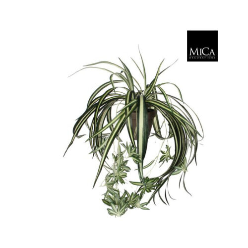 Mica Decorations Chlorophytum Kunstplant in Bloempot Stan - H45 x Ø45 cm - Groen