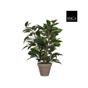 Mica Decorations Ficus Natasja Kunstplant in Bloempot Stan - H40 x Ø30 cm - Groen