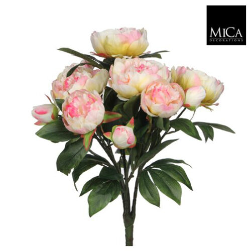 Mica Decorations Pioenroos Kunstbloemen Boeket - H55 x Ø40 cm - Lichtroze