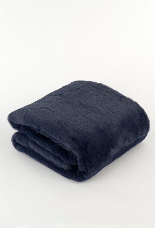 In The Mood Collection Bronte Fleece Deken – L200 x B150 cm – Donkerblauw - Afbeelding 3
