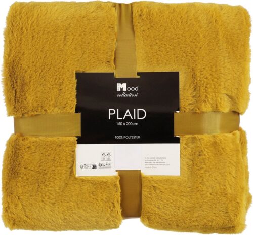 In The Mood Collection Bronte Fleece Deken – L200 x B150 cm – Geel - Afbeelding 5