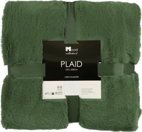 In The Mood Collection Bronte Fleece Deken – L200 x B150 cm – Donkergroen - Afbeelding 5