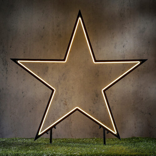 Luca Lighting - Garden d Light - Ster Neon Tuinsteker - 1,02 x 0,90 cm - Zwart