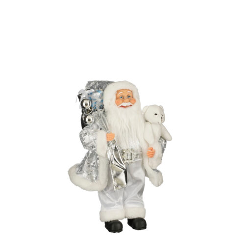 House Of Seasons Kerstman Pop 1 - Zilver - 25 x 15 x 40 cm