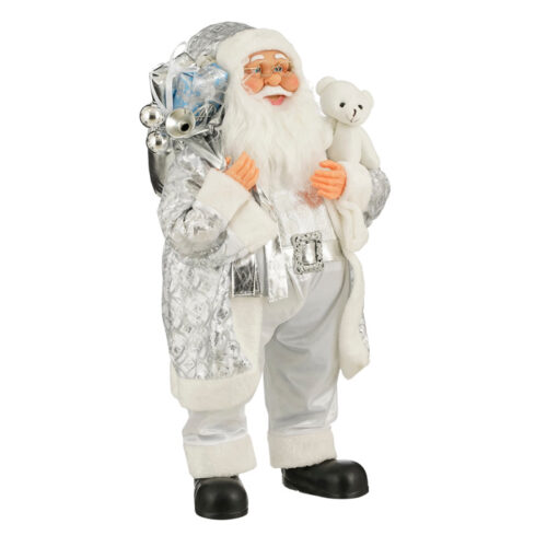 House Of Seasons Kerstman Pop 3 - Zilver - 40 x 28 x 80 cm