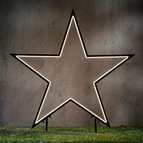 Luca Lighting Tuinsteker Neon Star 102cm - 190 LED Klassiek Wit - Zwart