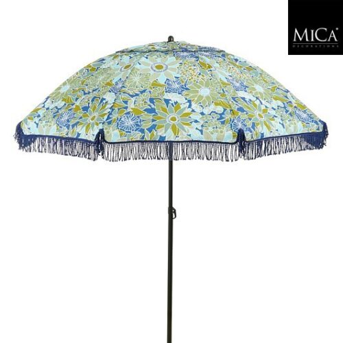 Mica Decorations Bloem Parasol - H238 x Ø220 cm - Blauw