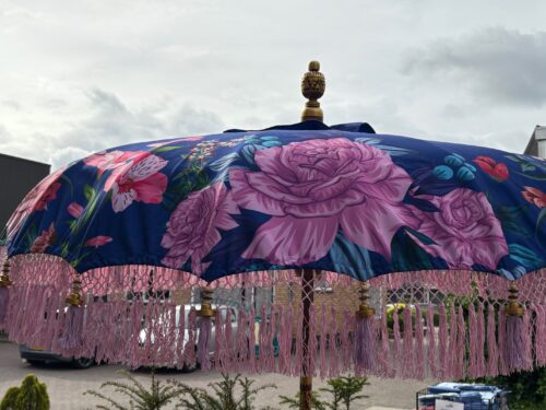 Bali Parasol Veelkleurig Bloemen Ø185 - Blauw - Afbeelding 7