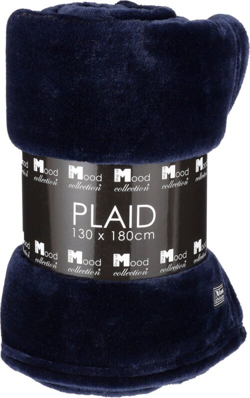 Mica Decorations Famke Fleece Plaid - L180 x B130 cm - Donkerblauw - Afbeelding 7