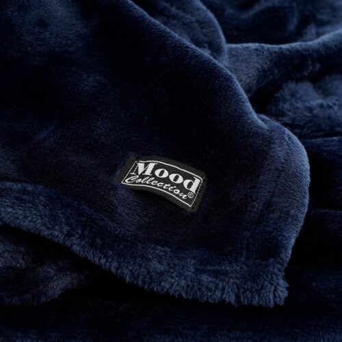 Mica Decorations Famke Fleece Plaid - L180 x B130 cm - Donkerblauw - Afbeelding 3